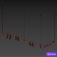 Esthetic Magnetic track multi-level magnetic suspension system on cables 3D Model Vray, Corona