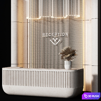 Reception desk 24 3D Model Vray, Corona