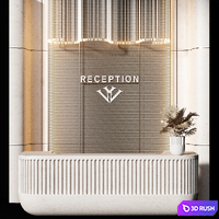 Reception desk 24 3D Model Vray, Corona