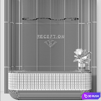 Reception desk 24 3D Model Vray, Corona