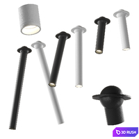 Rotating ceiling spotlights 3D Model Vray, Corona