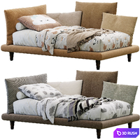 Picabia Single Bed 3D Model Vray, Corona
