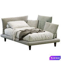 Picabia Single Bed 3D Model Vray, Corona