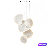 IIII 09 LED fabric pendant lamp 3D Model Vray
