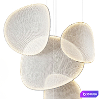 IIII 09 LED fabric pendant lamp 3D Model Vray