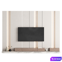 Tv Wall Set 005 KM 3D Model Corona