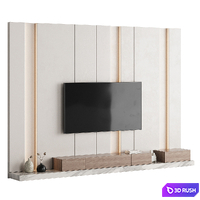 Tv Wall Set 005 KM 3D Model Corona