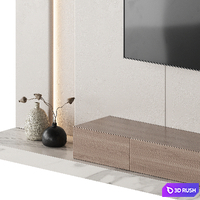 Tv Wall Set 005 KM 3D Model Corona