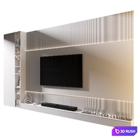 TV Wall | set 1037 3D Model Vray, Corona