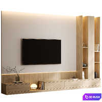 Tv Wall 27 3D Model Vray, Corona