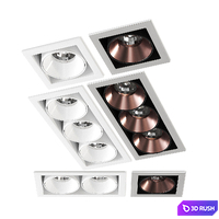 Mini multiple 3x GU10 by Modular Lighting Instruments 3D Model Vray, Corona