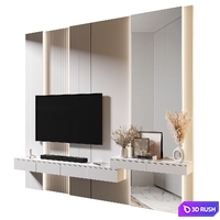 TV Wall | set 1059 3D Model Vray, Corona