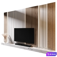 TV Wall | set 1063 3D Model Vray, Corona