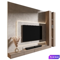 TV Wall | set 1067 3D Model Vray, Corona
