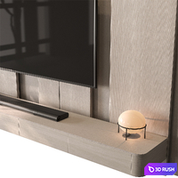TV Wall Japanese style - Set 208 3D Model Vray, Corona