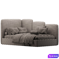 Corner bed Fleet 3D Model Corona