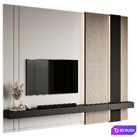 TV Wall 38 3D Model Vray, Corona
