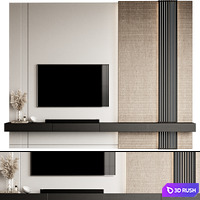 TV Wall 38 3D Model Vray, Corona