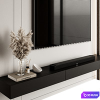 TV Wall 38 3D Model Vray, Corona