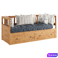 Ottoman bed Kymor 3D Model Vray, Corona