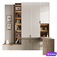 Children's room wardrobe with workspace 4 3D Model Corona