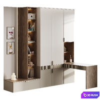 Children's room wardrobe with workspace 4 3D Model Corona