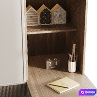 Children's room wardrobe with workspace 4 3D Model Corona
