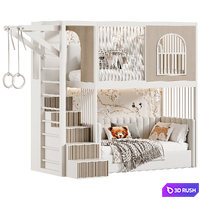 Kids bedroom Children bunk bed 3D Model Corona