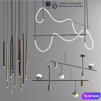 Modern Ceiling Light led Suspension collection 3D Model Vray, Corona