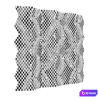 Oriental screen with fern leaves 3D Model Vray