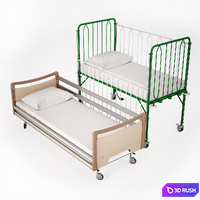 Ambulatory bed, adult, nursery. 3D Model Vray