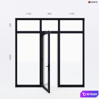 Balcony door Alumil 3D Model Corona