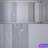 Decorative wall 8 - shirma 3D Model Vray, Corona