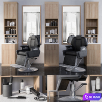 Barber shop 01 3D Model Vray, Corona