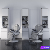 Barber shop 01 3D Model Vray, Corona