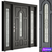 Classic front door 3D Model Vray, Corona