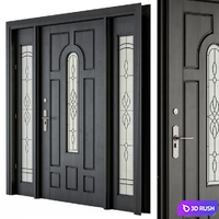 Classic front door 3D Model Vray, Corona