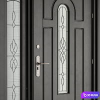 Classic front door 3D Model Vray, Corona