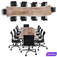 Office_table01 3D Model Vray, Corona