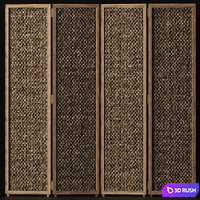 Wood screen decor n1 / Wooden screen 3D Model Vray, Corona
