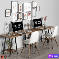 work place12 3D Model Vray, Corona
