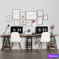 work place12 3D Model Vray, Corona