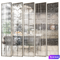 Glass block partition 5 3D Model Vray, Corona