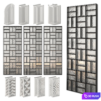 Glass Block Wall 05 3D Model Corona