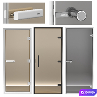 Hamam Turkish Sauna Glass Doors 3D Model Vray, Corona