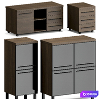 Office furniture set 3D Model Vray, Corona