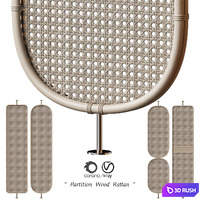 Partitions "Wood Rattan" 3D Model Vray, Corona