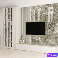 TV Wall 01 3D Model Vray, Corona