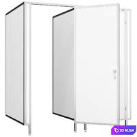 Sanitary partition 1 3D Model Vray, Corona