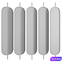 Decorative partition with embossed glass 3D Model Vray